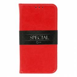 Husa BOOK SPECIAL pentru Samsung GALAXY J3 2016 J320 . Piele veritabila. Rosu 