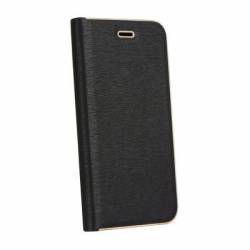 Husa BOOK V-CASE pentru Samsung Galaxy J7 2017 J730. Rama metalica. Piele. Negru 