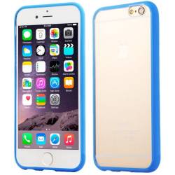 Husa Bumper AIr-Cushion pentru iPhone 6 Plus si iPhone 6S Plus. Bumper albastru. Carcasa transparenta