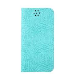 Husa CROCODILE pentru SAMSUNG GALAXY S7 G930. Piele. Inchidere magnetica. Albastru 