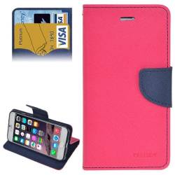 Husa de protectie CROSS pentru iPhone 6 Plus si 6S Plus. Piele. Inchidere magnetica. Magenta 