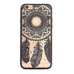 Husa de protectie pentru iPhone 6S protectie spate capac de protectie bumper model tribal Negru transparent BBL794