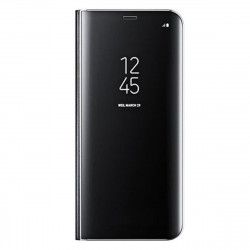 Husa Flip Stand Clear View Oglinda Samsung Galaxy A40 2014 A405 Negru