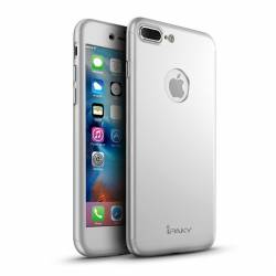 Husa Ipaky 8 Plus Full Cover 360 + folie sticla Argintiu 