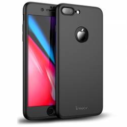 Husa iPaky Originala iPhone 7 Plus Full Cover 360 + folie sticla Negru 
