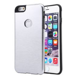 Husa metalica BRUSHED TEXTURE pentru iPhone 6 si iPhone 6S. Argintiu 