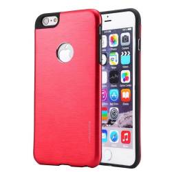 Husa metalica BRUSHED TEXTURE pentru iPhone 6 si iPhone 6S. Rosu 
