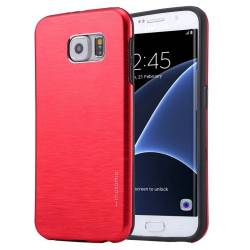 Husa metalica BRUSHED TEXTURE pentru SAMSUNG GALAXY S7 EDGE G935. Rosu 