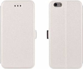 Husa protectie BOOK POCKET pentru HUAWEI P8. Inchidere magnetica. Piele. Alb 