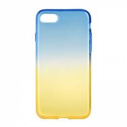 Husa protectie OMBRE CARBON pentru iPhone 6 6S. Albastru-Auriu 