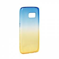 Husa protectie OMBRE CARBON pentru SAMSUNG GALAXY J7 2017 J730. Albastru-Auriu 