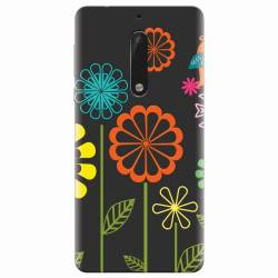 Husa silicon pentru Nokia 5 Colorful Spring Birds Flowers Vectors 