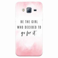 Husa silicon pentru Samsung Galaxy J3 2016 Quotes Pink 
