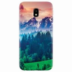 Husa silicon pentru Samsung Galaxy J5 2017 Forest Hills Snowy Mountains And Sunset Clouds 