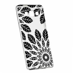 Husa Silicon Transparent Slim Black Flower Samsung Galaxy J3 2016 