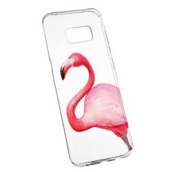 Husa Silicon Transparent Slim Flamingo Samsung Galaxy S8 