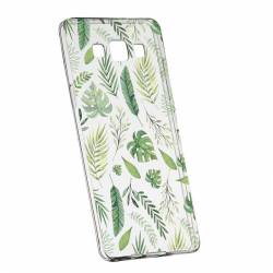 Husa Silicon Transparent Slim Frunze Samsung Galaxy J3 2016 