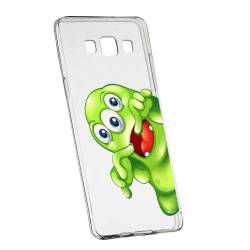 Husa Silicon Transparent Slim Green Monster Samsung Galaxy J3 2016 