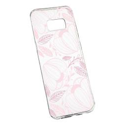 Husa Silicon Transparent Slim Pink Flower 113 Samsung Galaxy S8 