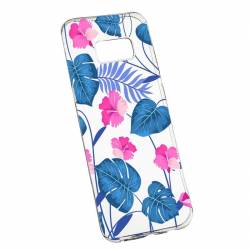Husa Silicon Transparent Slim Tropical Blue 112 Samsung Galaxy S8 