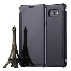 Husa SMART COVER pentru SAMSUNG GALAXY A7 2016 A710. Piele. Functie SleepWake-up. Negru 