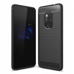 Husa spate carcasa antisoc silicon cu insertii carbon pentru Huawei Mate 20 Negru BBL572 