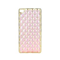 Husa spate protectie LUXURY pentru HUAWEY P8 LITE. Roz-Auriu 