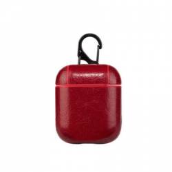 Husa suport din piele casti Apple AirPods Rosu BBL653 