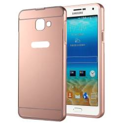 Husa tip carcasa si bumper ELECTROPLATING SHELL pentru SAMSUNG GALAXY A5 2016 A510. Roz-Auriu 