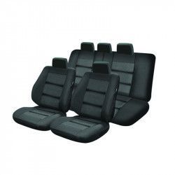 Huse scaune auto Fiat Idea Premium Lux Material Textil 11 piese Negru + Cadou suport magnetic telefon SI-005 + Cadou Odorizant Masina 