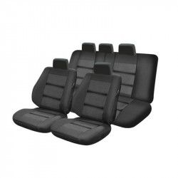 Huse scaune auto Ford Mustang Premium Lux Material Textil 11 piese Negru + Cadou suport magnetic telefon SI-005 + Cadou Odorizant Masina 