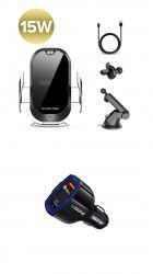 Incarcator car Automatic 15W smart sensor fast wireless chargers iphone 8 +Xs XsMAX + 1 incarcator fast auto 12V/3.5A
