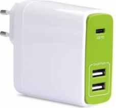Incarcator priza Avantree PowerTrek 2 x Smart port 5V2.1A 1 x USB Type C PD 5V3A 9V2.5A 12V2A 14.5V2A Alb verde 