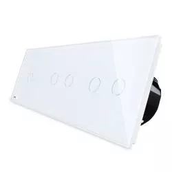 Intrerupator cu touch simplu+dublu+dublu Livolo din sticla Alb