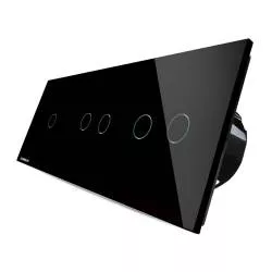 Intrerupator cu touch simplu+dublu+dublu Livolo din sticla Negru