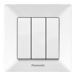 Intrerupator Panasonic Arkedia triplu Alb 