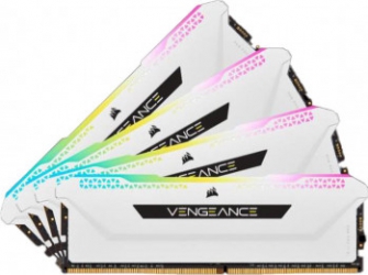 Kit Memorie Corsair Vengeance RGB Pro SL 32GB 4x8GB DDR4 3200MHz CL16 1.35V Alb