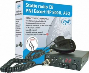Kit Statie radio CB PNI ESCORT HP 8001L ASQ + Casti HS81 + Antena CB PNI ML100 cu magnet 