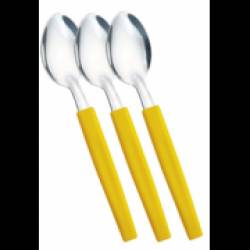 Lingurita desert set 3 bucati SIMONAGGIO BELIZE cu maner plastic culoare galben MN015512 