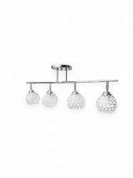 Lustra Julia 61334 schelet inox bara 4e27 abajur cristal brate reglabile