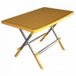 Masa plianta gradina terasa dreptunghiulara RAKI AFONSA 70x115cm culoare galben 