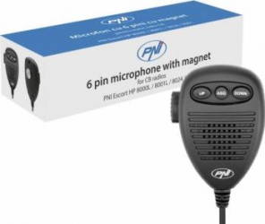 Microfon cu 6 pini cu parte metalica pentru statii radio PNI Escort HP 8000 8001 8024 9000 9001 8000L 8001L 