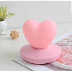 Mini Lampa de noapte Silicon LED reincarcabila cu senzor de atingere Roz + Cadou cutie bijuterii Maro 