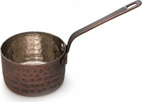 Mini tigaie cu relief RAKI ANTIQUE pentru sosuri din inox cu strat cupru 7 8x4 5cm200ml 