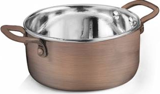 Minicratita RAKI ANTIQUE din inox cu strat cupru 13x5 5cm 600ml 