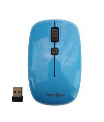 Mouse Fara Fir Wireless 2.4 GHz 1600 DPI 3 Butoane Ambidextru Bleu 