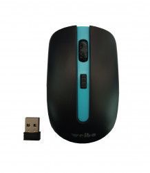 Mouse Fara Fir Wireless 2.4 GHz 1600 DPI 3 Butoane Ambidextru Negru/Turcoaz 