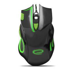 Mouse optic gaming 2400 DPI USB cu fir 7 butoane iluminare verde Esperanza 