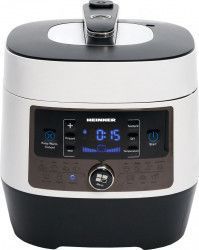 Multicooker cu gatire la presiune Heinner HPCK-6WH 4.5 L 14 programe vas antiadeziv detasabil Timer Alb