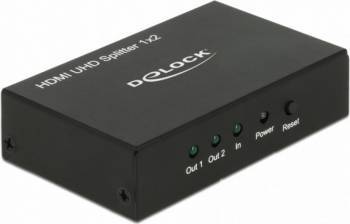 Multiplicator Delock HDMI 2 porturi UHD 4K Negru 